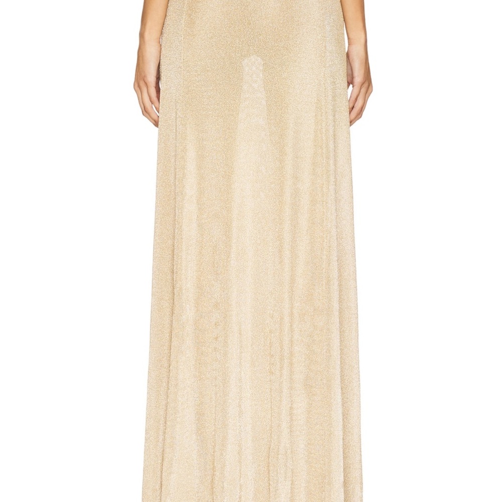 SER.O.YA Shimmering Gold Maxi Skirt